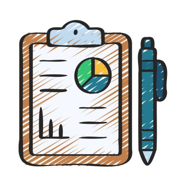 Veri Raporlama Panosu simgesi, vektör illüstrasyonu  