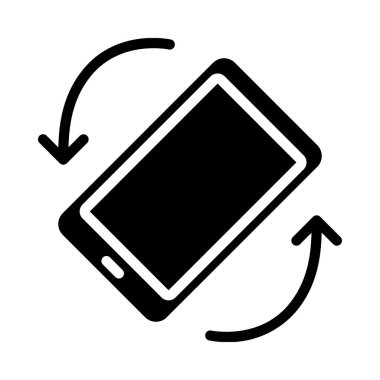 Cep telefonu web simgesi, vektör illüstrasyonunu döndür              