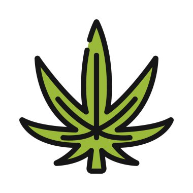 Kenevir yaprağı simgesi, vektör illüstrasyonu basit tasarım