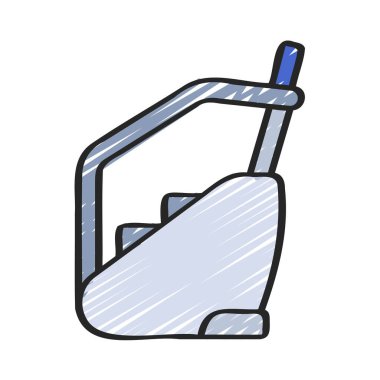 Stepper Machine düz simgesi, vektör illüstrasyonu 