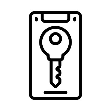 Mobil Anahtar simgesi, vektör illüstrasyonu basit tasarım