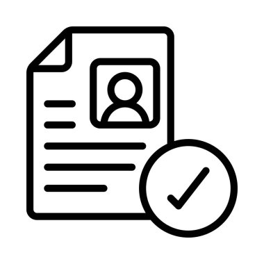 Onaylanmış CV simgesi, vektör illüstrasyonu basit tasarım