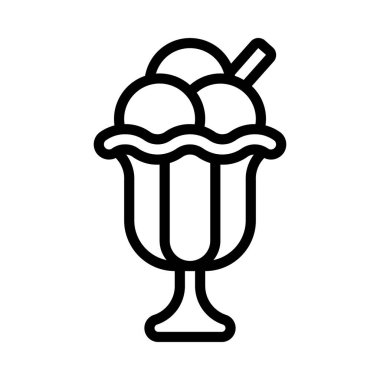 Dondurma düz simgesi, vektör illüstrasyonu