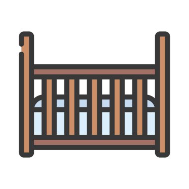 Beşik düz simgesi, vektör illüstrasyonu 