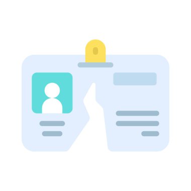 Kırık Kimlik kartı web simgesi vektör çizimi