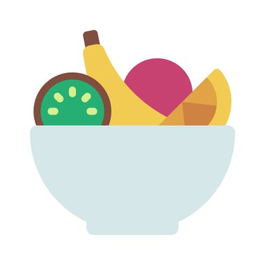 Meyve Bowlingi web simgesi vektör illüstrasyonu