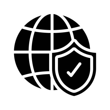İnternet Koruma simgesi, vektör illüstrasyonu 