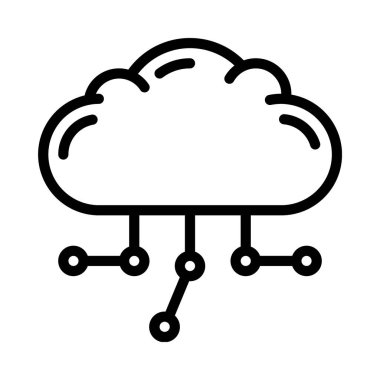 bulut teknolojisi web simgesi vektör çizimi