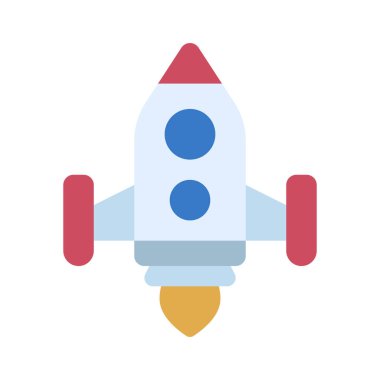 Uzay roketi simgesi, vektör çizimi  