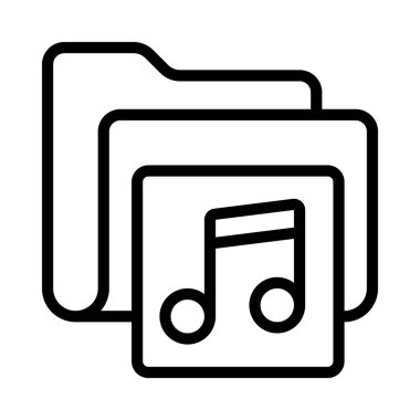 Müzik Dizini simgesi, vektör illüstrasyonu 