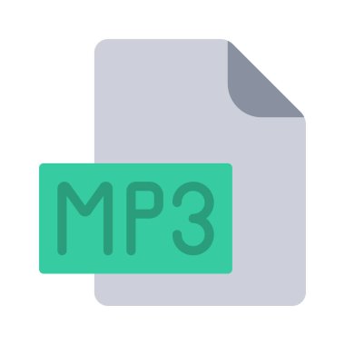 mp3 dosya simgesi, vektör illüstrasyonu