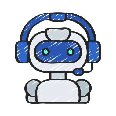 Web ve mobil uygulaması tasarım için beyaz arka plan üzerinde izole robot simgesi