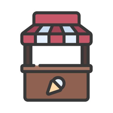 Dondurma düz simge, vektör illüstrasyonu