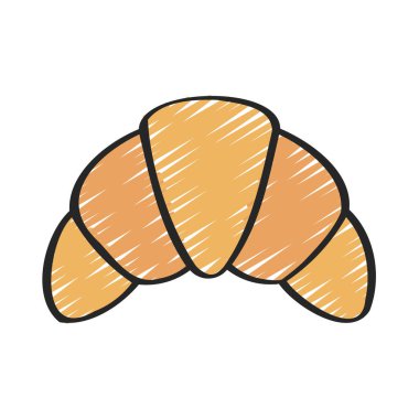 Kruvasan yassı ikon vektör çizimi 