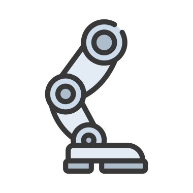 Robotik bacak simgesi, vektör illüstrasyonu