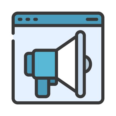 Web sitesi pazarlama simgesi, vektör illüstrasyonu basit tasarım