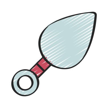 Gözyaşı Bıçağı yassı simgesi, vektör illüstrasyonu 