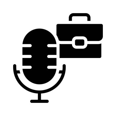 İş Podcast simgesi, vektör illüstrasyonu