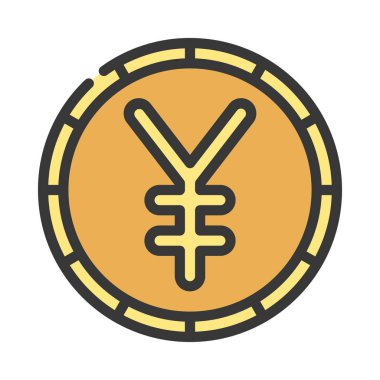 Yen para birimi işaret vektör illüstrasyonu