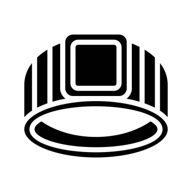 Geniş Ring düz simgesi, vektör illüstrasyonu 