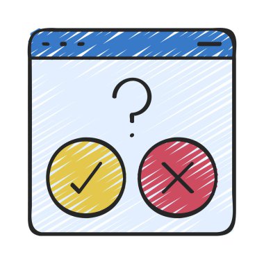 Evet ya da Düz simge yok, vektör illüstrasyonu 