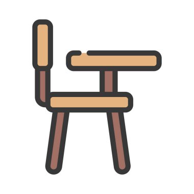 Okul Başkanı Masa başı Web simgesi vektör illüstrasyonu