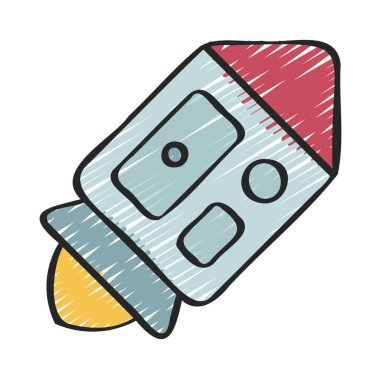 Uzay roketi kapsülü simgesi, vektör illüstrasyonu  