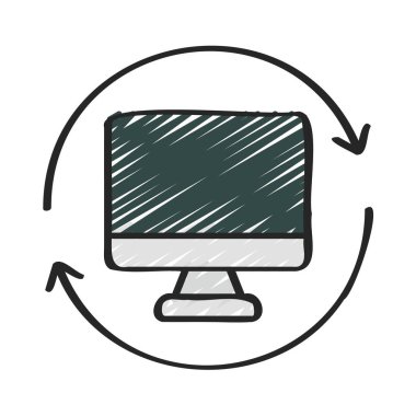 Bilgisayar simgesini, vektör illüstrasyonunu geri dönüştür 