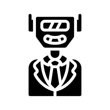 Robot Patron Web simgesi vektör illüstrasyonu