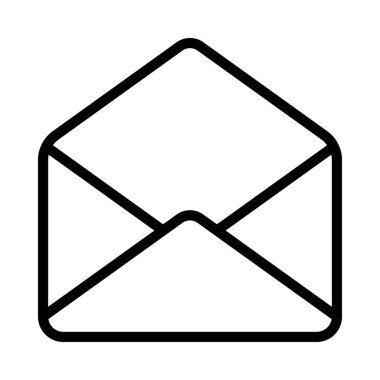 Beyaz arkaplanda zarf simgesi, vektör illüstrasyonu 