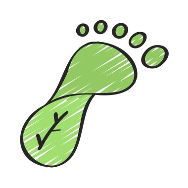 Karbon ayak izi düz kutsal kişilerin resmi, vektör çizim 