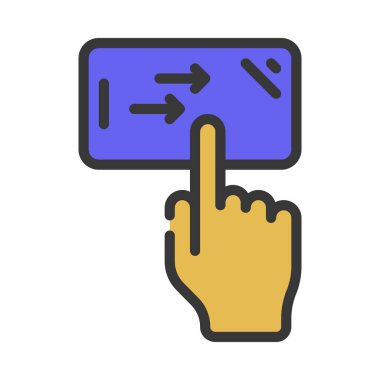 Telefonun düz simgesini sağa kaydır, vektör illüstrasyonuName 