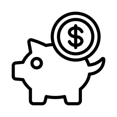 Piggy Bank Tasarruf ikonu vektör çizimi 
