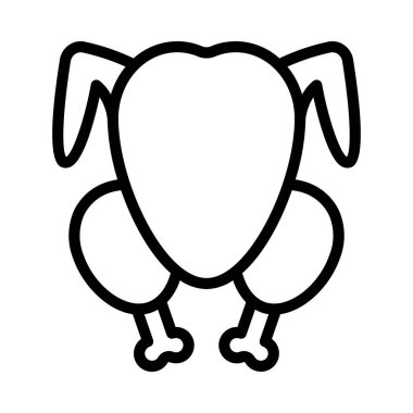 Kızarmış Tavuk ikonu vektör illüstrasyonu    