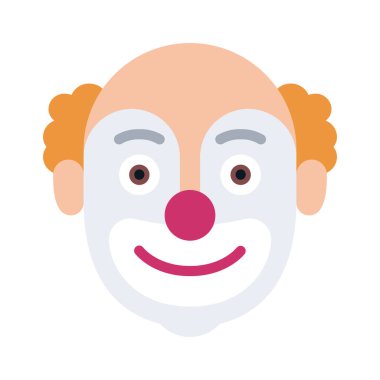 Palyaço Suratı düz simgesi, vektör illüstrasyonu 