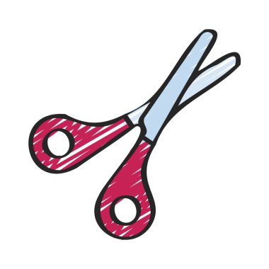 Beyaz arka plan üzerinde simge vektör çizim makas 