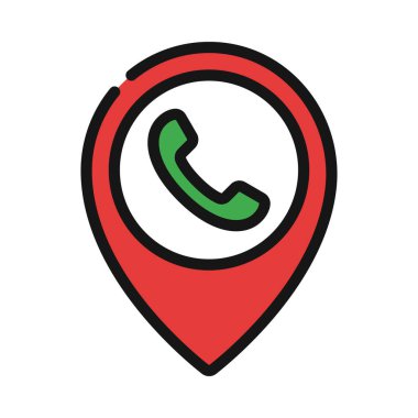 Telefon Arama Konumu simgesinin vektör çizimi.