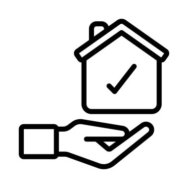 Onaylanmış İpotek vektörü düz simgesi