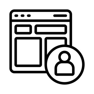 Kullanıcı Test Web Sitesi Web simgesi vektör illüstrasyonu