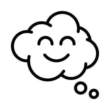 Happy Thoughts düz simgesi, vektör illüstrasyonu 