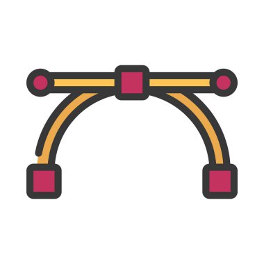 Çapa Noktası Eğrisi düz simgesi, vektör çizimi 