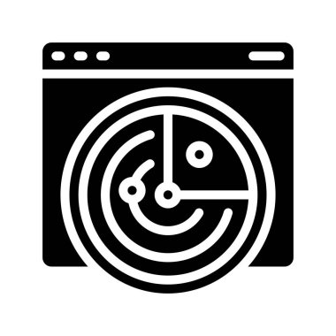 Web Sitesi Tehdit Tarayıcı simgesi, vektör illüstrasyonu