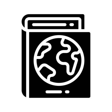 Atlas düz simgesi, vektör illüstrasyonu 