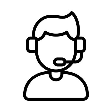 Müşteri Desteği Web simgesi vektör illüstrasyonu