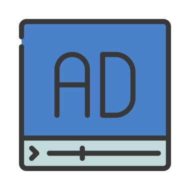 Video Reklamcısı simgesi vektör illüstrasyon tasarımı