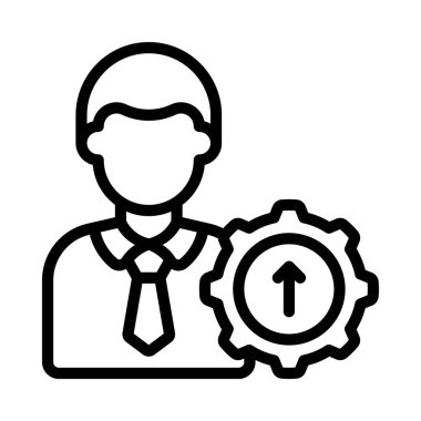 İş Adamı Yeteneği Büyütme simgesi, vektör illüstrasyonuName