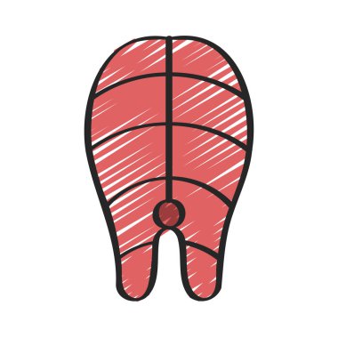 Balık Dilimi simgesi, vektör illüstrasyonu 