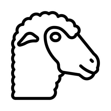 çiftlik koyunu düz ikon vektör çizimi 