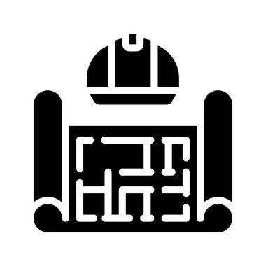 Hardhat web simgesi vektör illüstrasyonu