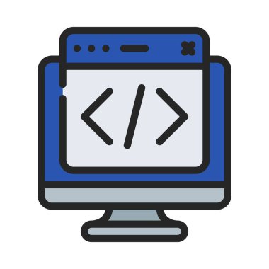 Kod Web Sitesi Bilgisayar simgesi, vektör illüstrasyonu 